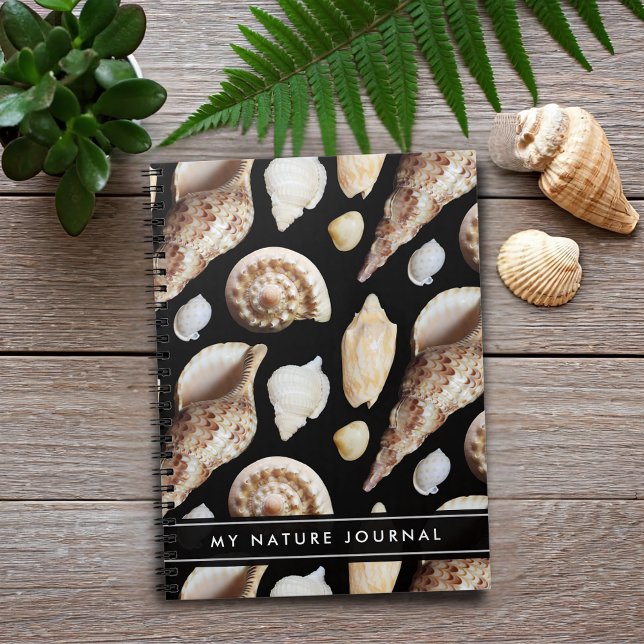 Tropische Vintage Muscheln Südostasiens Notizblock (Tropical Vintage Seashells of Southeast Asia Journal Cover Photo)