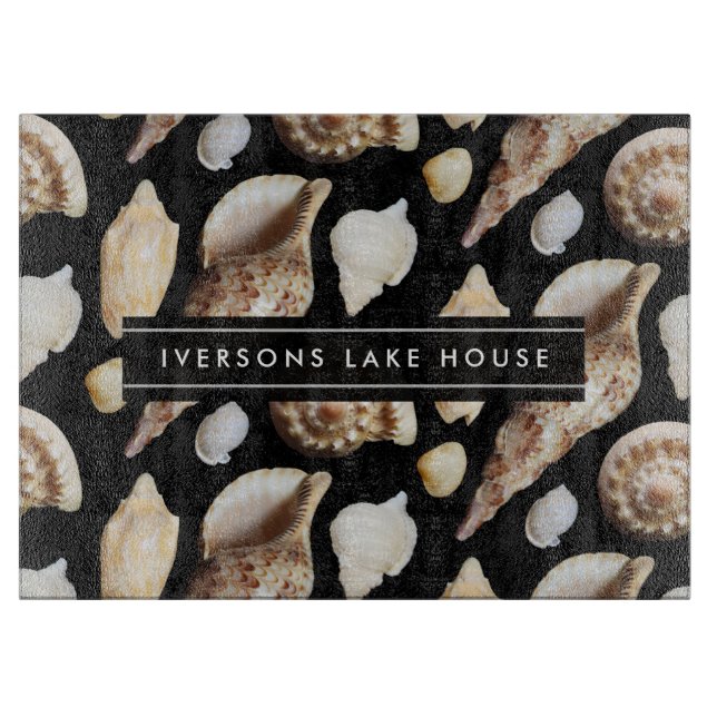 Tropische Vintage Muscheln Südostasiens Schneidebrett (Vorderseite)