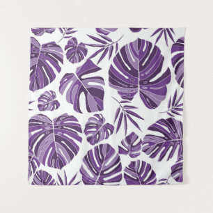 Tropische violette Monstera-Blätter nahtloses Must Wandteppich