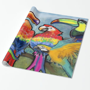 Tropische Vögel 2x3' 60# Wallenposter Geschenkpapier