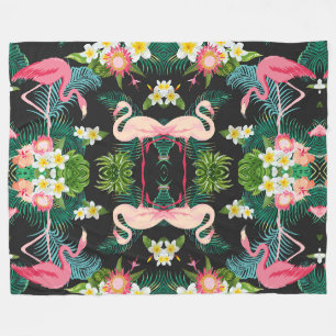 Tropische Vögel Blume Flamingo Wasserwelt Landscha Fleecedecke