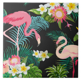 Tropische Vögel Blume Flamingo Wasserwelt Landscha Fliese