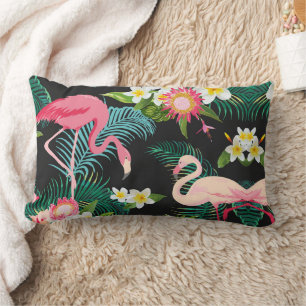 Tropische Vögel Blume Flamingo Wasserwelt Landscha Lendenkissen