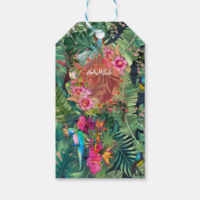 Tropische Vögel des Paradieses Geschenkanhänger (Vorderseite)