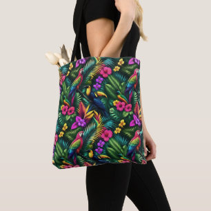 Tropische Vögel Dschungel Träume Nahtlose Oberfläc Tasche