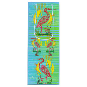 Tropische Vögel Geschenktüte Für Weinflaschen