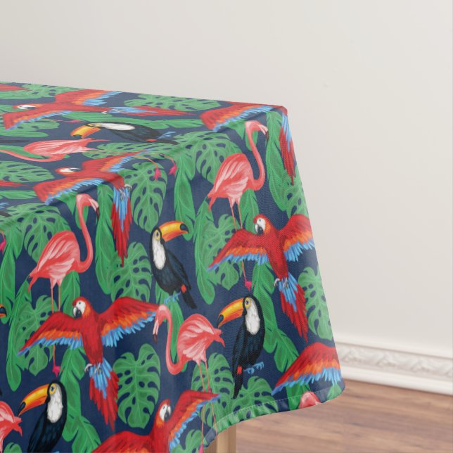 Tropische Vögel in den hellen Farben Tischdecke (Beispiel)