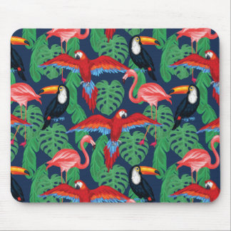 Tropische Vögel in hellen Farben Mousepad