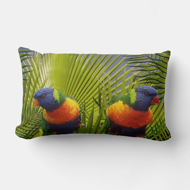 Tropische Vögel Lendenkissen (Vorderseite)