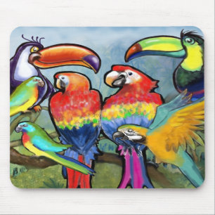 Tropische Vögel Mousepad
