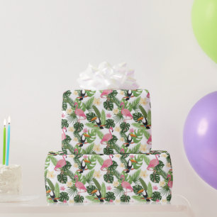 Tropische Vögel tropische Blätter Blumenmuster Geschenkpapier