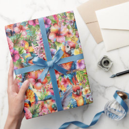 Tropische Vögel und Blume Geschenkpapier