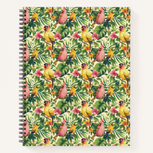Tropische Vögel und Blume SpiralNotebook Notizbuch