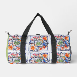 Tropische Vögel und Flora, Monogramm, Duffle Bag
