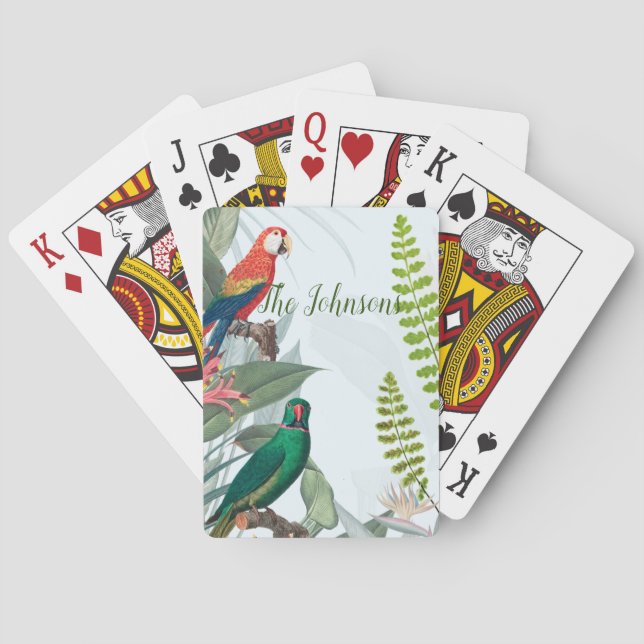 Tropische Vogelgewächse Spielkarten (Rückseite)