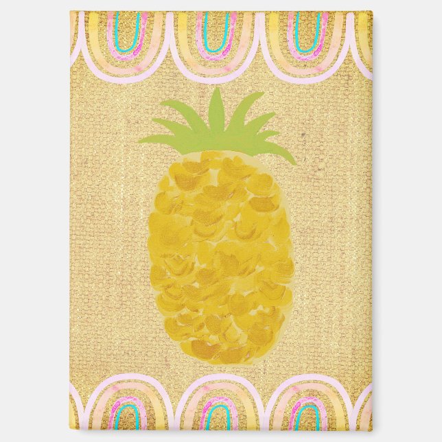 Tropische Volkskunst Ananas Magnet (Vorderseite)