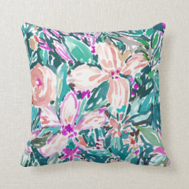 TROPISCHE WANDERUNG BlumenAquarell 2-SIDED Kissen