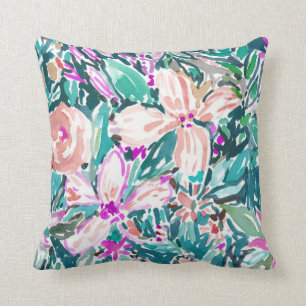 TROPISCHE WANDERUNG BlumenAquarell 2-SIDED Kissen