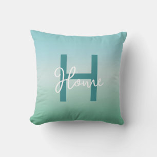 Tropische Wasser Gradient Monogramm Name Kissen