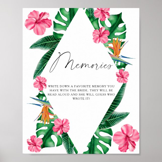 Tropische Wasserfarbe - Erinnerungen mit der Braut Poster (Vorne)