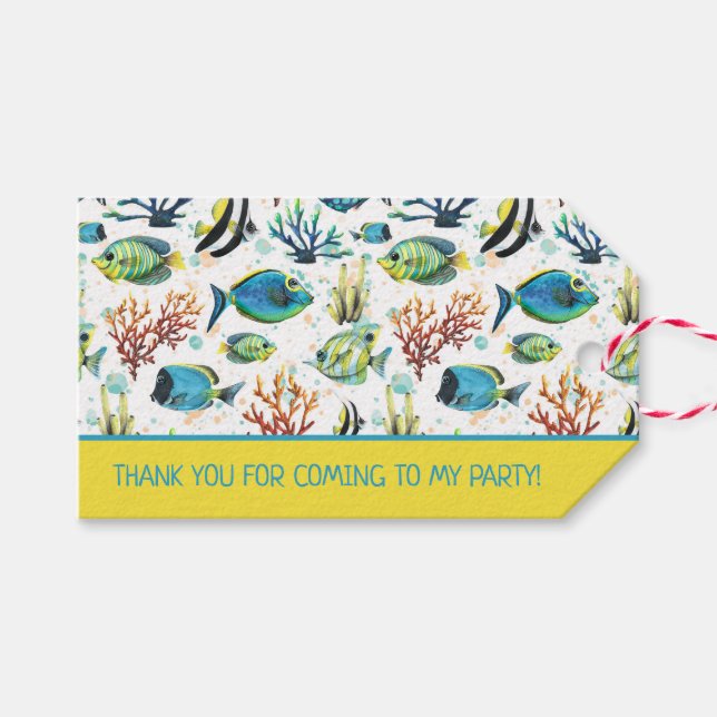 Tropische Wasserfarbe Personalisiert Geschenkanhänger (Vorderseite (Horizontal))
