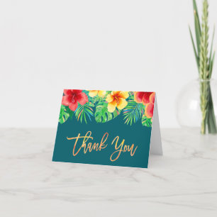Tropische Wasserfarbenblumen Dankeskarte