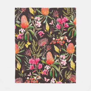 tropische Wasserfarbenmuster , Blume, Banken Fleecedecke