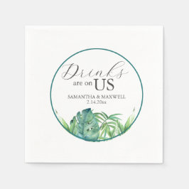 Tropische Wasserfarbenpalme Hochzeiten von Napkins Serviette