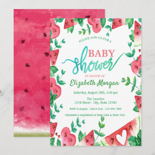 Tropische Wassermelonen-Baby-Party Einladung