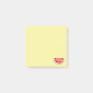Tropische Wassermelonen Früchte auf gelben Post-it Klebezettel