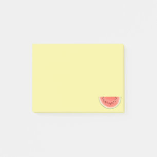 Tropische Wassermelonenfrucht auf Gelb Post-it Klebezettel