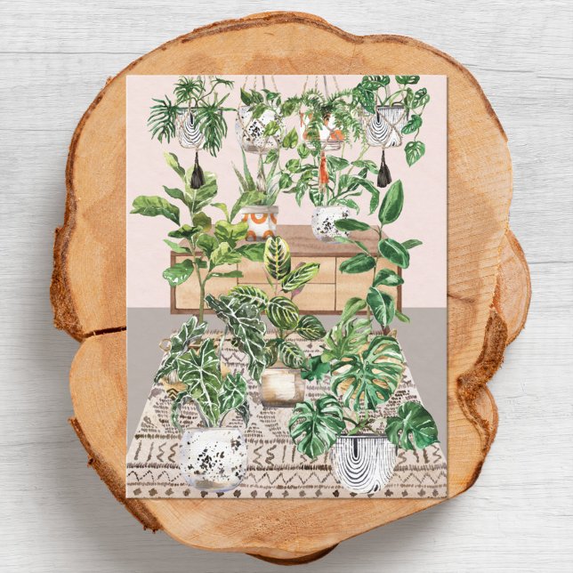 Tropische Wasserpflanzen Postkarte (Close up)