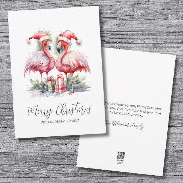 Tropische Weihnachten (Watercolor Tropical Merry Christmas Holiday Card )