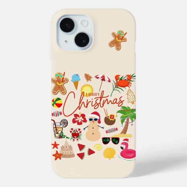Tropische Weihnachten Case-Mate iPhone Hülle (Rückseite)