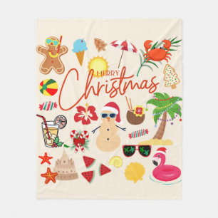 Tropische Weihnachten Fleecedecke