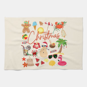 Tropische Weihnachten Geschirrtuch