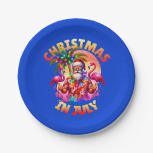 Tropische Weihnachten im Juli Palmen Bäume & Flami Pappteller