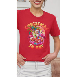 Tropische Weihnachten im Juli Palmen Bäume & Flami T-Shirt