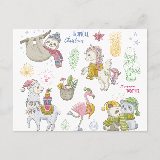Tropische Weihnachten Postkarte (Vorderseite)