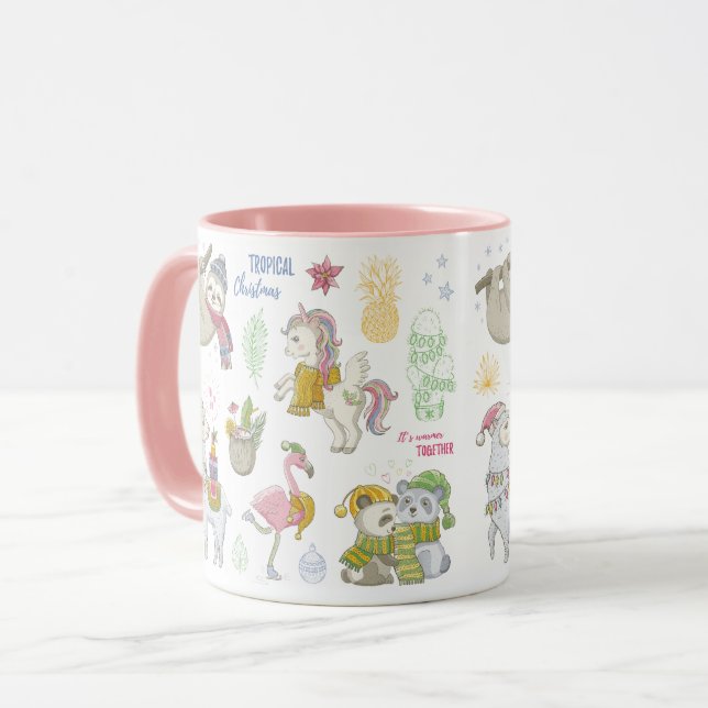 Tropische Weihnachten Tasse (Vorderseite Links)