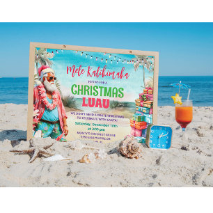 Tropische Weihnachts-Luau-Einladung Einladung