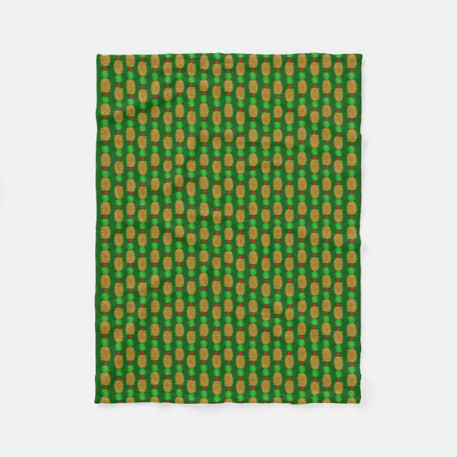 Tropische Weihnachtsananas Warm Xmas Holiday Gre Fleecedecke (Vorderseite)
