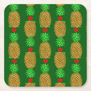 Tropische Weihnachtsananas Warm Xmas Holiday Gre Rechteckiger Pappuntersetzer