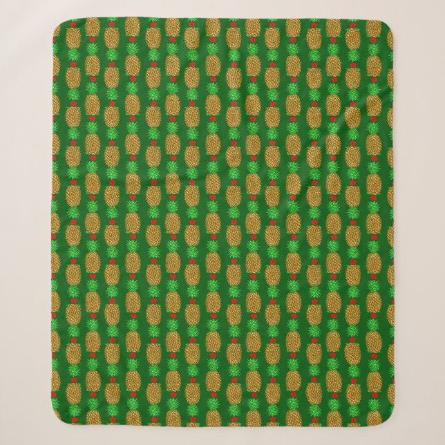Tropische Weihnachtsananas Warm Xmas Holiday Gre Sherpadecke (Vorderseite)