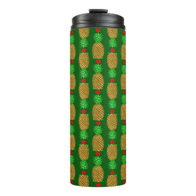 Tropische Weihnachtsananas Warm Xmas Holiday Gre Thermosbecher (Vorderseite)
