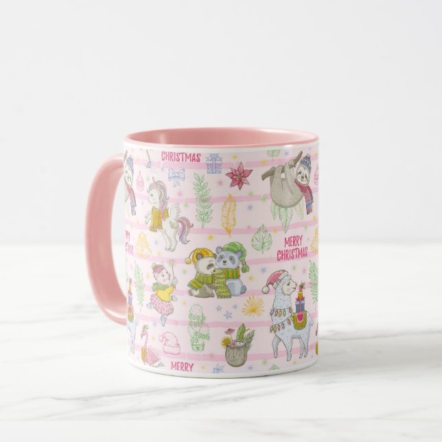Tropische Weihnachtsfeier-Tasse Tasse (Vorderseite Links)