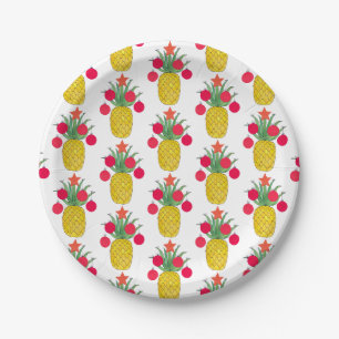 Tropische Weihnachtsfeiertage Ananas Pappteller