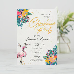 Tropische Weihnachtskarte für die Party Einladung