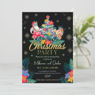 Tropische Weihnachtskarte für die Party Einladung