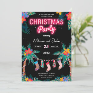 Tropische Weihnachtskarte für die Party Einladung